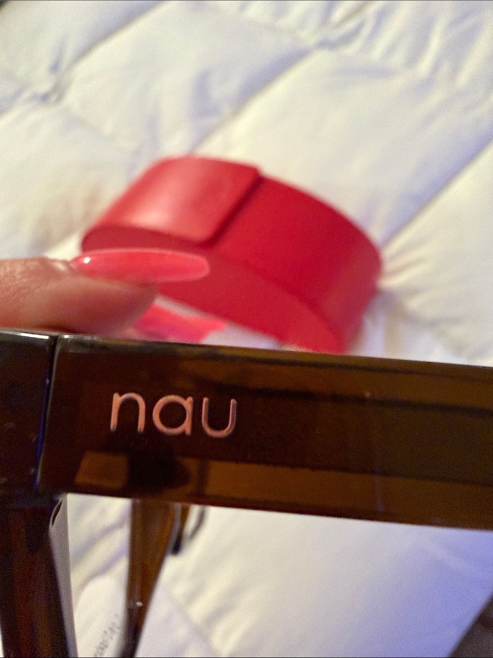 Nau Brown Square Frame Glasses with Red Case - Picture 4 of 8